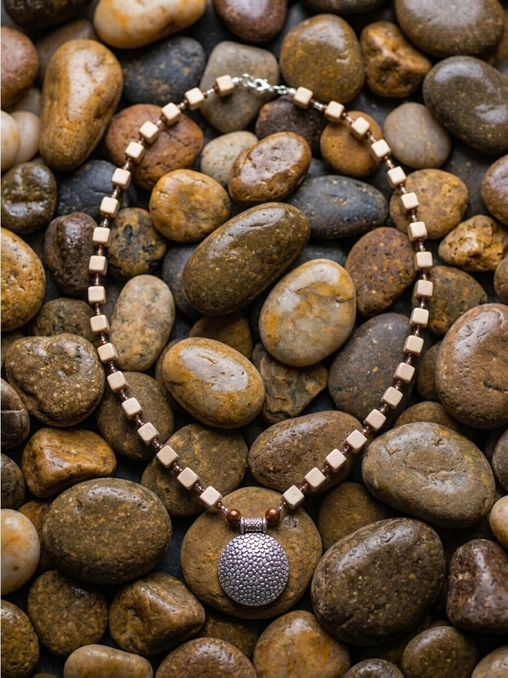 Boho Jasper and Silver Necklace